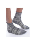 Chaussettes bords roulés lurex Prince de Galles