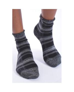  Chaussettes bords roulés lurex Prince de Galles