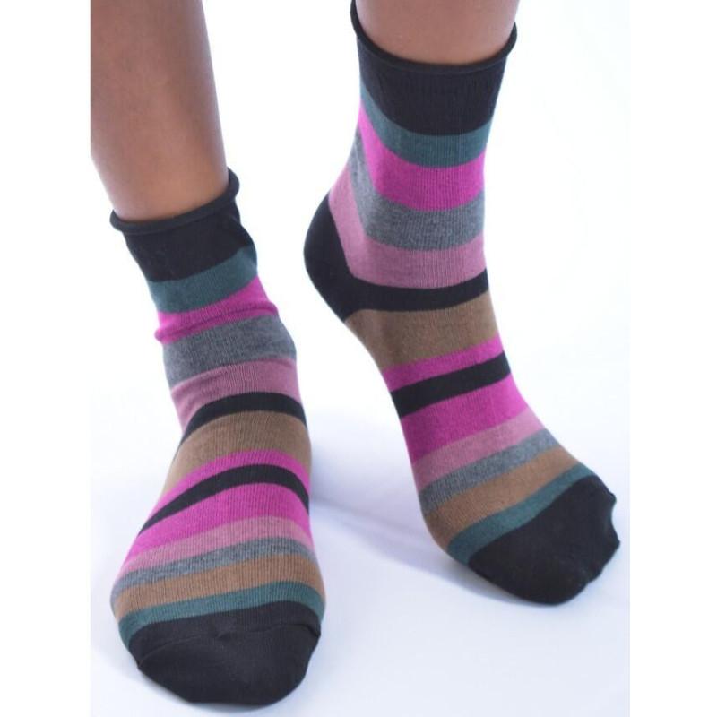 Chaussettes Bords roulés Rayures sympas Voilà