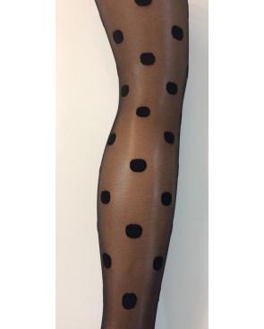  Collant-tendance-gros-pois-Omero-transparent-pois-noirs-détail