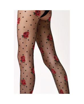 Collant Plumetis Fleuri Omero
