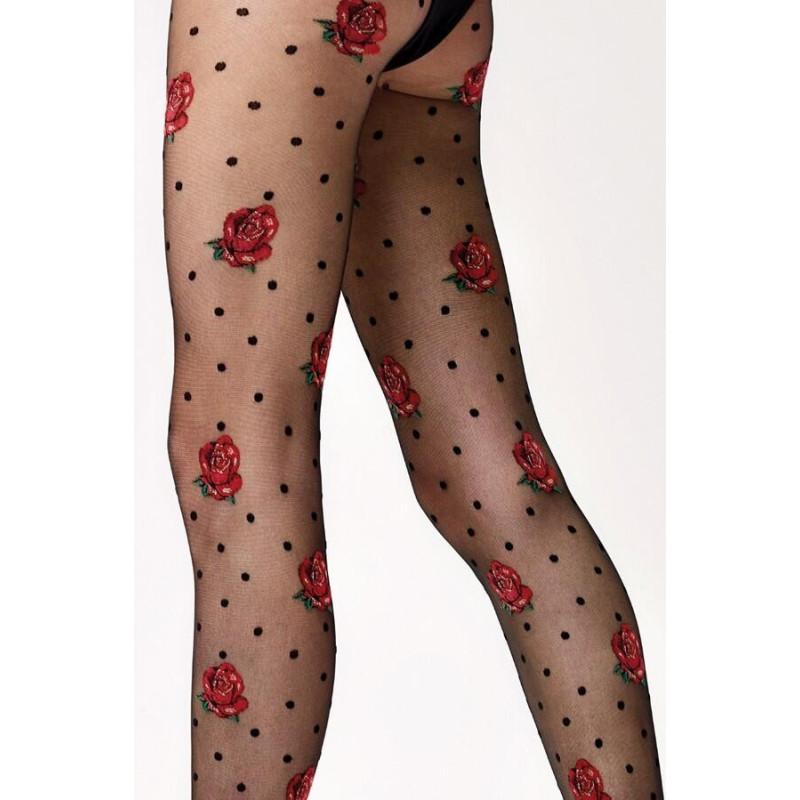 Collant Plumetis Fleuri Omero
