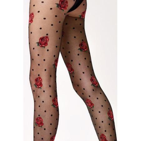Collant Plumetis Fleuri Omero