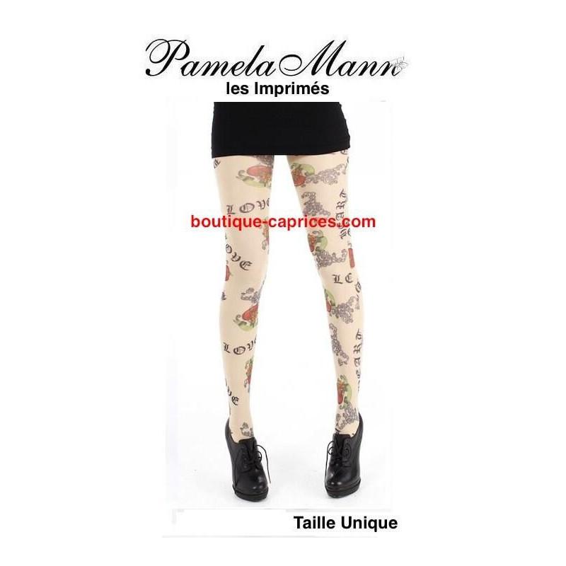 Collant Love Tattoos Pamela Mann