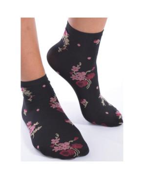 Socquettes Lycra imprimées fleurs chics Voilà