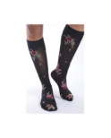 Mi bas lycra imprimé chic fleuri Voilà