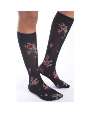 Mi bas lycra imprimé chic fleuri Voilà