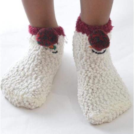 Chausson polaire Bonhomme de neige
