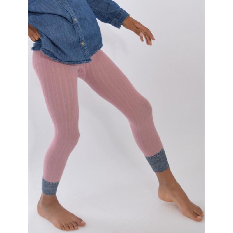 Collant coton sans pieds revers lurex Enfant