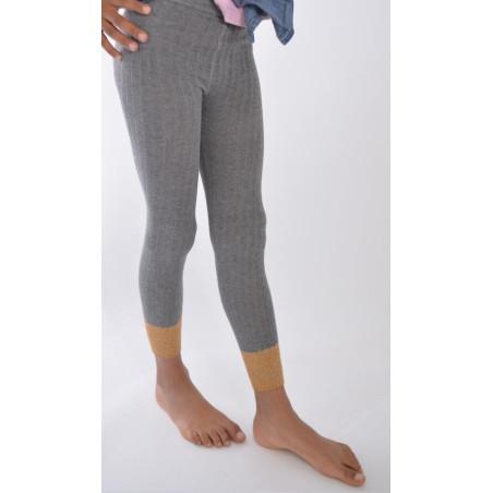 Collant coton sans pieds revers lurex Enfant