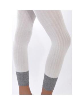 Collant coton sans pieds blanc détail revers lurex Enfant