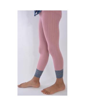  Collant coton sans pieds noir détail revers lurex Enfant