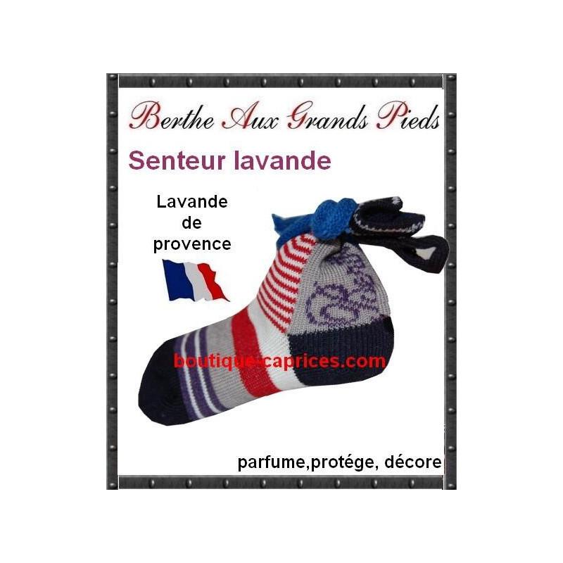 chaussette lavande fines rayures