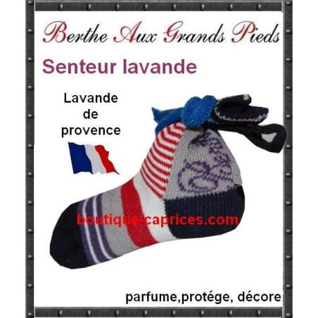 chaussette lavande fines rayures