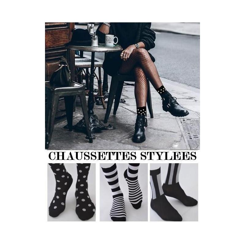 Chaussettes Stylées Noires et blanches
