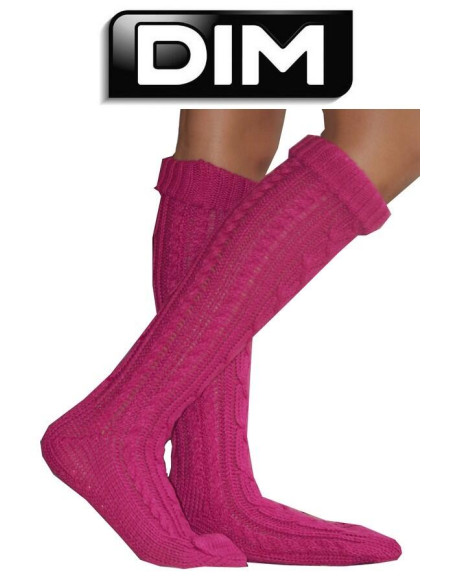 Home Socks Dim tricotées fushia