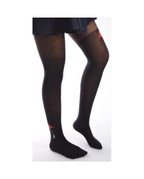  Collant Parapluies rouges asymétriques noir Berthe aux grands pieds