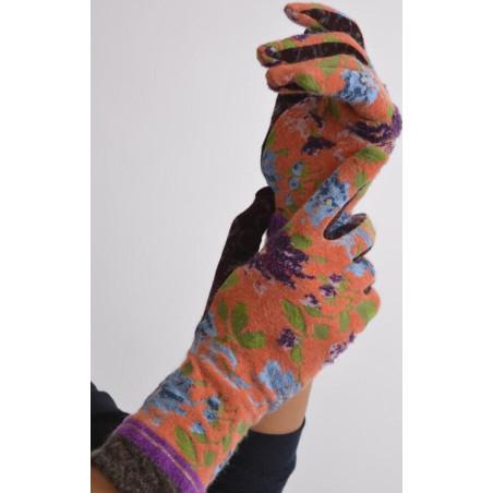 Gants Angora Ornager Fleuri Fil de jour