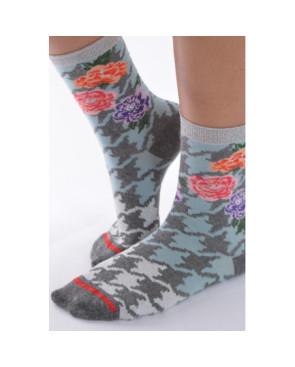 Chaussettes Fil de jour pied de Poule ciel