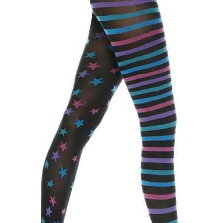 Collant asymétrique Rayures Etoiles