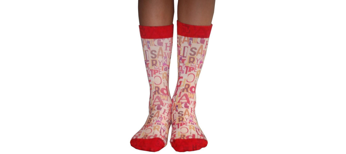 Chaussettes Wigglesteps alphabet psychédélique avant