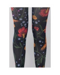 Collant noir en Fleurs imprimées