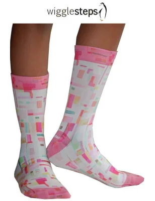 Chaussettes Wigglesteps carreaux 70 roses