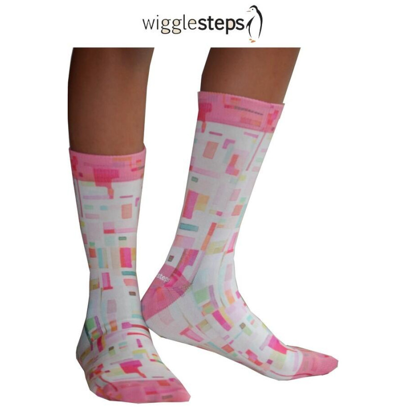 Chaussettes Wigglesteps carreaux 70 roses