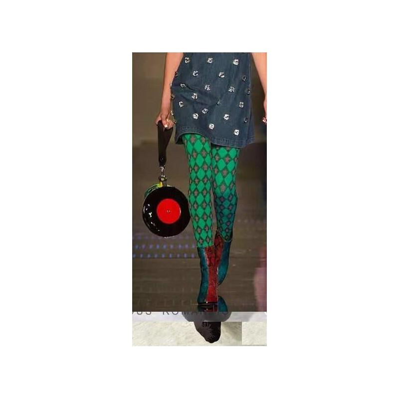 Collant red stars imprimé vert