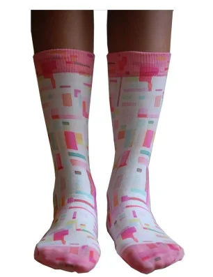 Chaussettes Wigglesteps carreaux 70 roses face