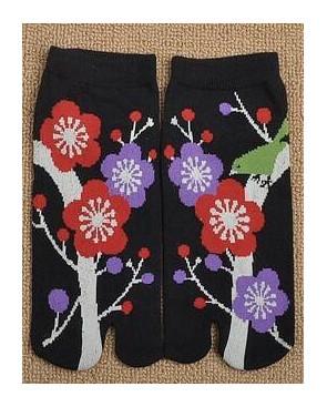 Chaussettes Tabis oiseaux vert