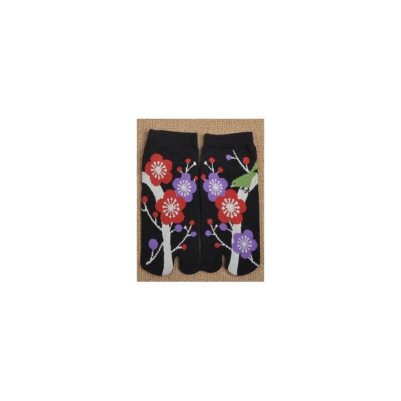 Chaussettes Tabis oiseaux vert