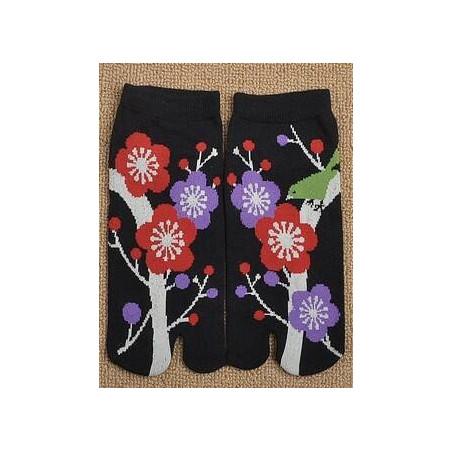 Chaussettes Tabis oiseaux vert