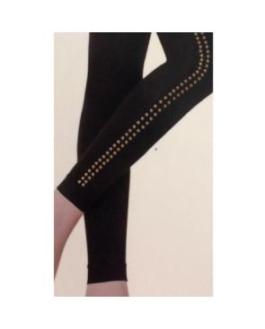 Collant sans pieds opaque noir clouté