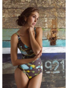 Empreinte nageur abstrait psychédélique