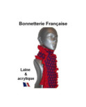 Echarpe laine violette pois rouges