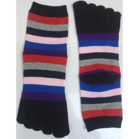 Chaussettes 5 Doigts Multirayures