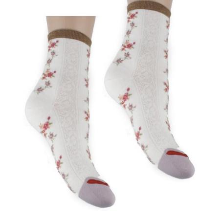 Chaussettes dentelle fleuries Fil de joie