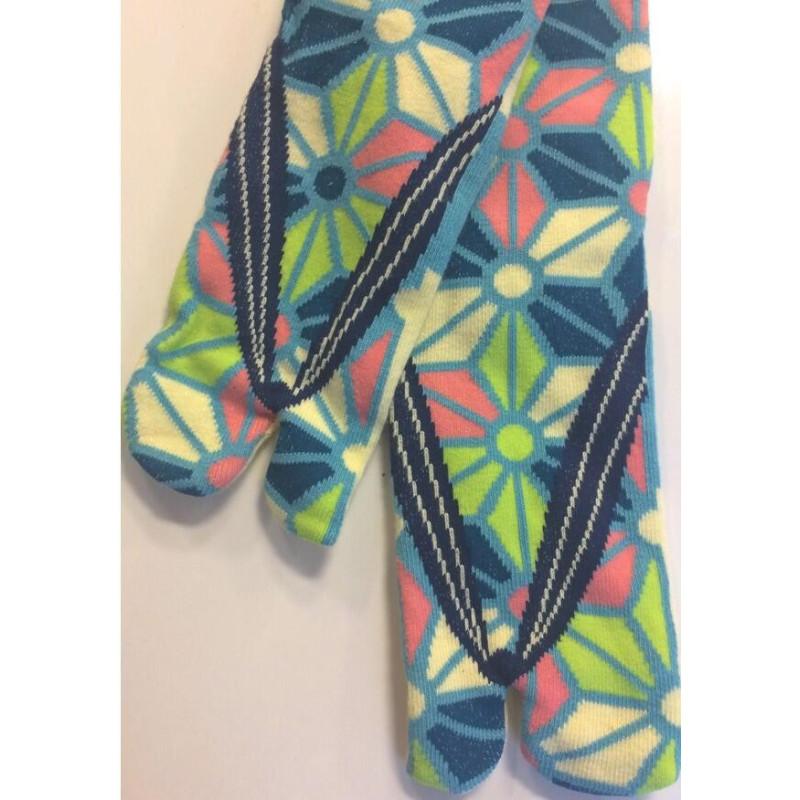 Chaussettes japonaise Tabis kaliedoscope fleuri