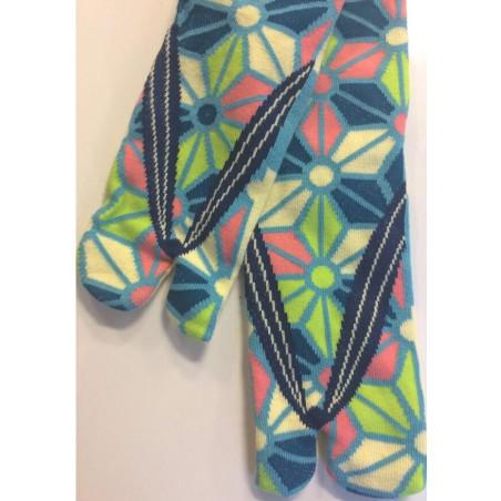 Chaussettes japonaise Tabis kaliedoscope fleuri