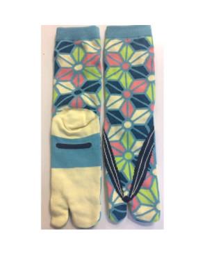 Chaussettes japonaise Tabis kaliedoscope fleuri