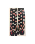 Chaussettes japonaise Tabis noires petites fleurs