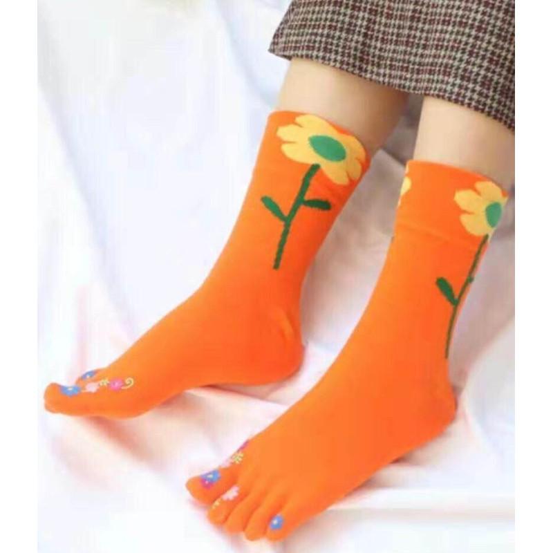Chaussettes 5 doigts Fleurs exotiques