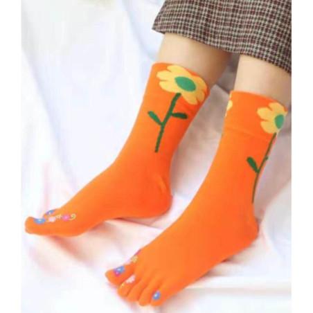 Chaussettes 5 doigts Fleurs exotiques