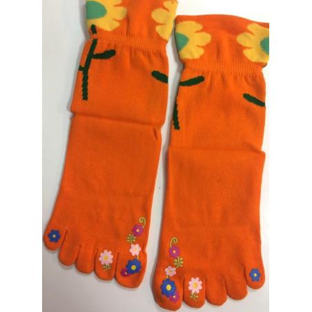 Chaussettes 5 doigts Fleurs exotiques