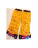 chaussettes jaunes 5 doigts petits Coeurs