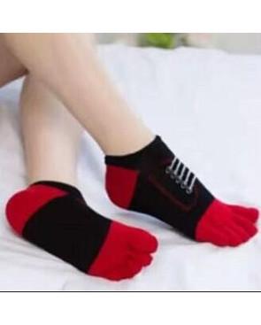 Socquettes noires 5 doigts à lacets