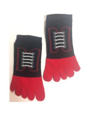 Socquettes noires 5 doigts à lacets