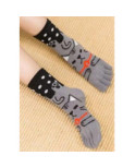 Chaussettes 5 Doigts chat Gris à Pois