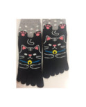 Chaussettes 5 Doigts chat Noir à Pois